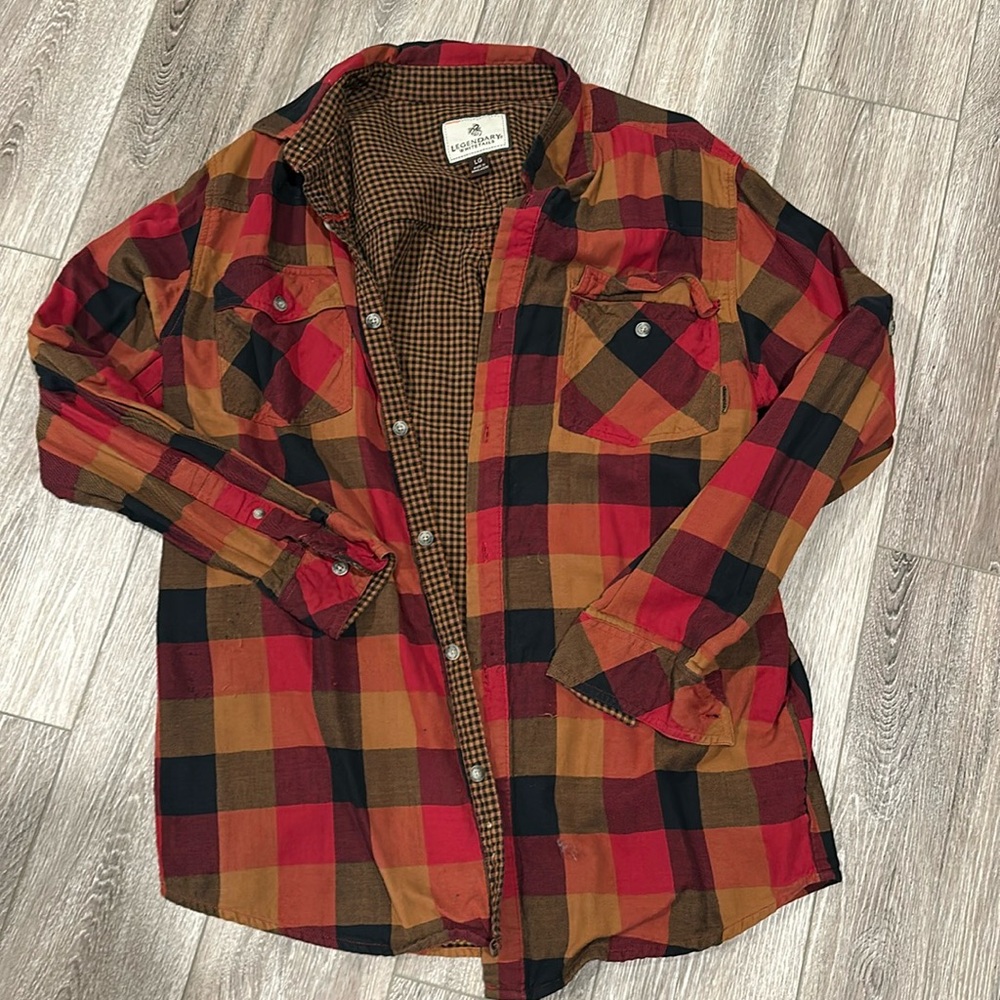 Legendary Whitetails Red Black Brown Plaid Men's Shirt